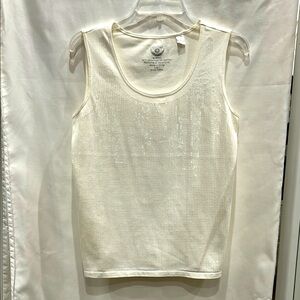 Chicos white sequin tank tee sz 1